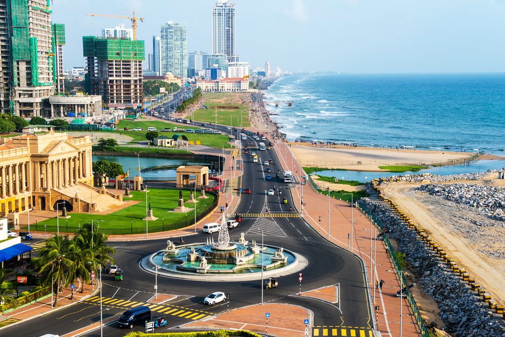 Aerial,View,Of,Colombo,,Sri,Lanka,Modern,Buildings,With,Coastal