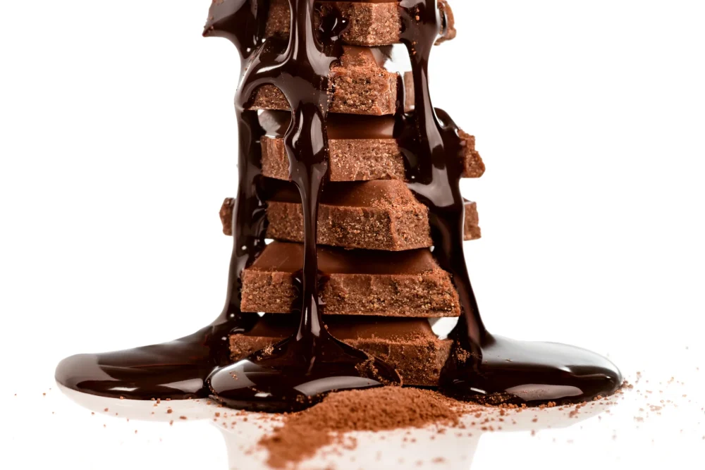 stack-chocolated-covered-with-chocolate-syrup